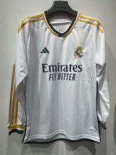 23/24 Real Madrid Home Jersey Long Sleeve 1:1 Quality Fan Version