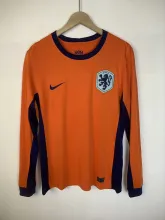 24/25 Netherlands Home Soccer Jersey Long Sleeve Fans Version  1:1 Quality
