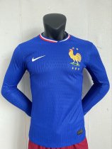 23/24 France Home Soccer Jersey Long Sleeve Player Version  1:1 Quality