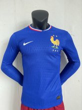 23/24 France Home Soccer Jersey Long Sleeve Player Version  1:1 Quality