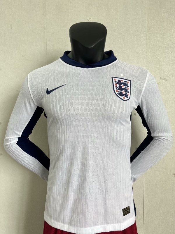 24/25 England Home Soccer Jersey Long Sleeve Player Version  1:1 Quality