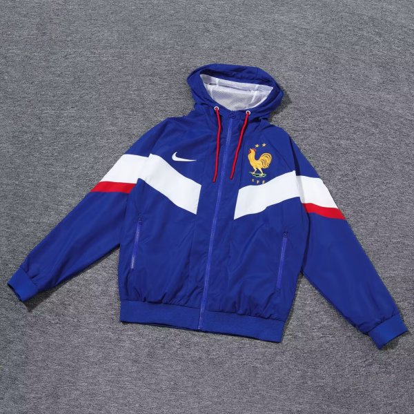 2024 France Blue Windbreaker Jacket Thai Quality