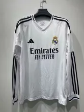 24/25 Real Madrid Home Jersey Long Sleeve 1:1 Quality Fan Version