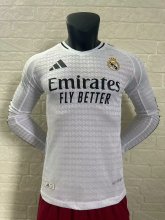 24/25 Real Madrid Home Long Sleeve Jersey Player Version 1:1 Quality
