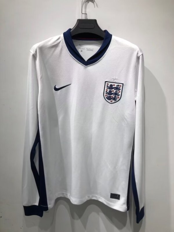 24/25 England Home Jersey Long Sleeve Fans Version  1:1 Quality