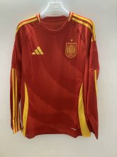 24/25 Spain Home Soccer Jersey Long Sleeve Fans Version  1:1 Quality