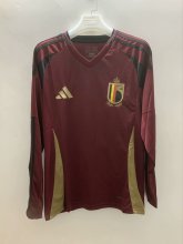 24/25 Belgium Home Soccer Jersey Long Sleeve Fans Version  1:1 Quality