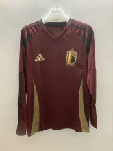 24/25 Belgium Home Soccer Jersey Long Sleeve Fans Version  1:1 Quality