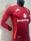 24/25 Man United Home Jersey Long Sleeve Player Version 1:1 Quality