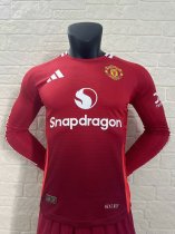 24/25 Man United Home Jersey Long Sleeve Player Version 1:1 Quality