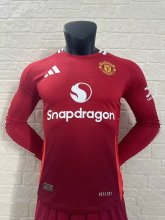 24/25 Man United Home Jersey Long Sleeve Player Version 1:1 Quality