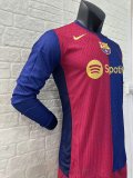 24/25 Barcelona Home Jersey Long Sleeve Player Version  1:1 Quality