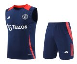 24/25 Manchester United Blue Vest Training Tracksuit