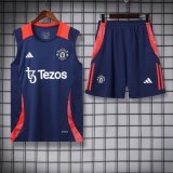 24/25 Manchester United Blue Vest Training Tracksuit