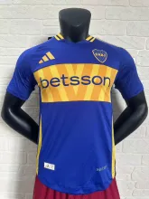 24-25 Boca Home Jersey Plaver Version With Sponsors Soccer Jersey 2016
