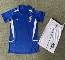 2002 Brazil Away Retro Kids Jersey