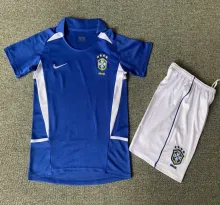 2002 Brazil Away Retro Kids Jersey
