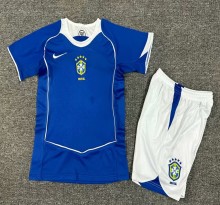 2004 Brazil Away Retro Kids Jersey