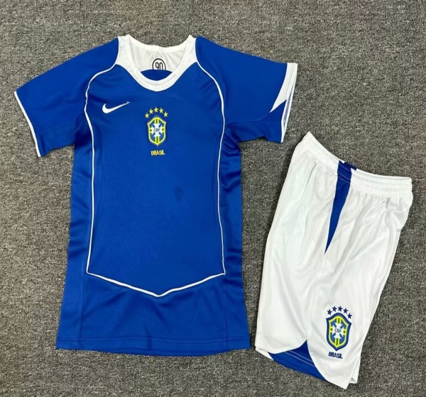 2004 Brazil Away Retro Kids Jersey