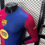 24/25 Barcelona Home Jersey Long Sleeve With New Sponsors Player Version  1:1 Quality