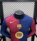 24/25 Barcelona Home Jersey Long Sleeve With New Sponsors Player Version  1:1 Quality