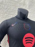 24/25 Barcelona Away Jersey Long Sleeve With New Sponsors Player Version  1:1 Quality