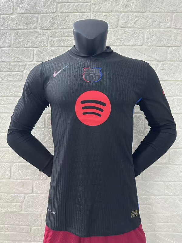 24/25 Barcelona Away Jersey Long Sleeve With New Sponsors Player Version  1:1 Quality