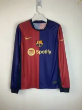 24/25 Barcelona Home Jersey Long Sleeve 1:1 Quality Fan Version