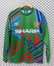 92/93 Man United Goalkeeper Green Long Sleeve Retro Jersey