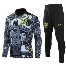 24/25 Brazil Black with Zipper Sweater Tracksuit Thai Quality