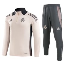 24/25 Real Madrid Grey Pink Sweater Tracksuit Thai Quality