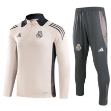 24/25 Real Madrid Grey Pink Sweater Tracksuit Thai Quality
