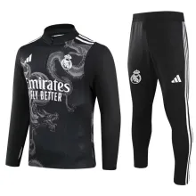 24/25 Real Madrid Black Sweater Tracksuit Thai Quality