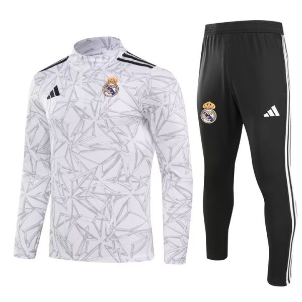 24/25 Real Madrid White Sweater Tracksuit Thai Quality
