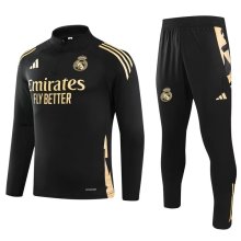 24/25 Real Madrid Black Sweater Tracksuit Thai Quality