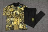 24/25 Brazil Yellow with Zipper Sweater Tracksuit Thai Quality