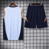 24/25 Real Madrid White Vest Training Set--Vest and Short Pant Training Tracksuit