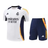24/25 Real Madrid White Training Set--Short sleeve and Short Pant Training Tracksuit