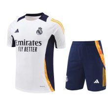 24/25 Real Madrid White Training Set--Short sleeve and Short Pant Training Tracksuit