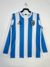 1986 Argentina Home Retro Jersey Long Sleeve Fans Version