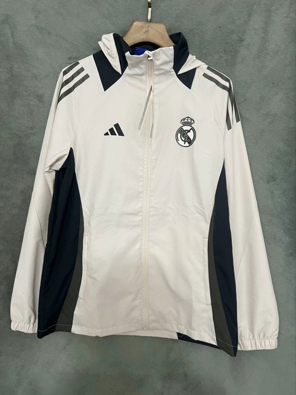 24/25 Real Madrid White Windbreaker Jacket Thai Quality