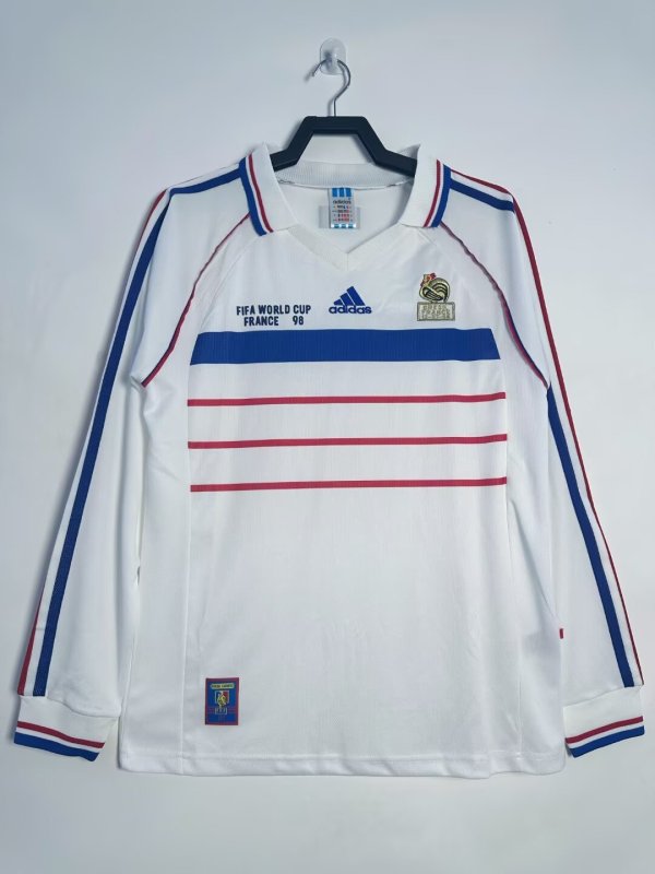 1998 France Away Retro Jersey Long Sleeve