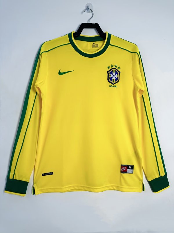 1998 Brazil Home Retro Jersey Long Sleeve