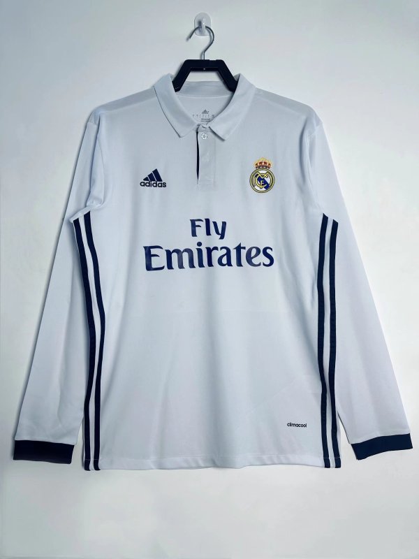 16/17 Real Madrid Home Retro Jersey Long Sleeve
