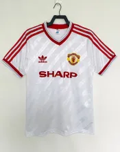 86/88 Man United Away White Retro Jersey