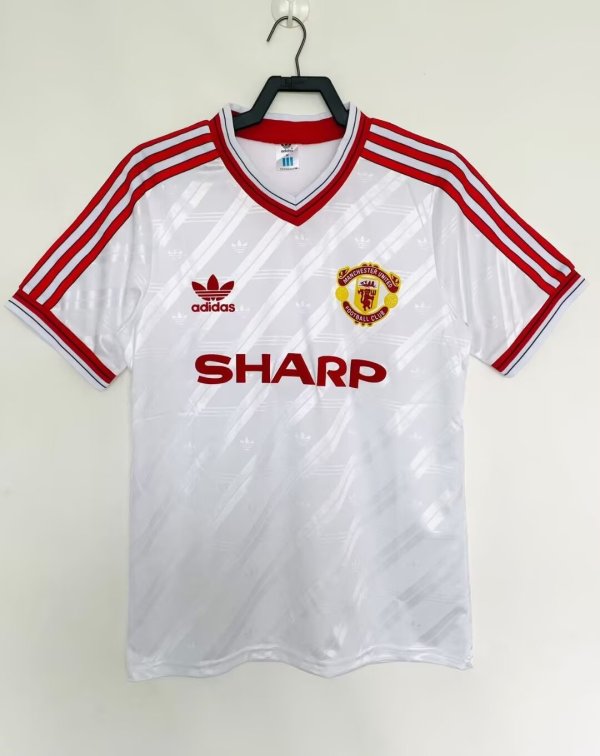 86/88 Man United Away White Retro Jersey