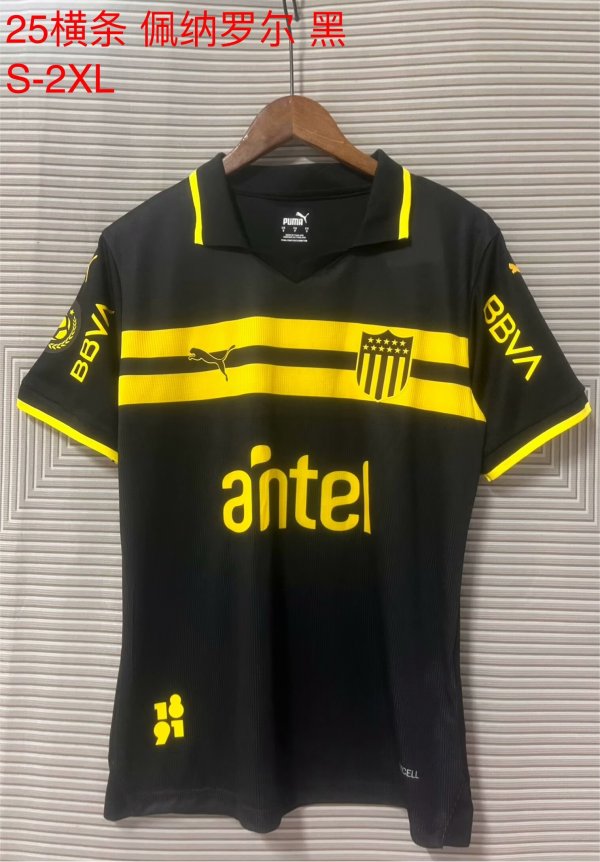 24/25 Penarol Black Soccer Jersey Thai Quality
