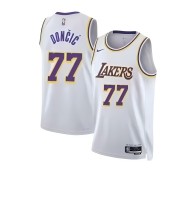 2025 NBA Men Los Angeles Lakers White #77 DONCIC Jersey High Quality Name and Number Print