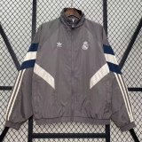 24/25 Real Madrid Grey Windbreaker Jacket Thai Quality  刺绣的