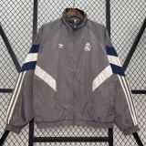 24/25 Real Madrid Grey Windbreaker Jacket Thai Quality  刺绣的